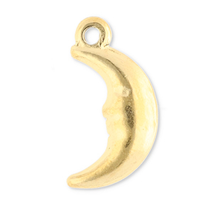 Colgantes Acero Inox luna Dorado