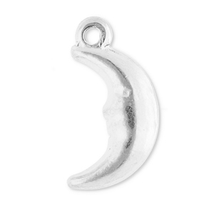 Colgantes Acero Inox luna Plateado