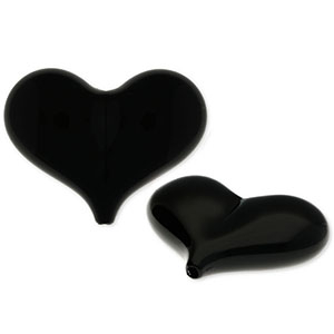 Abalorios acr&iacute;licos coraz&oacute;n Negro