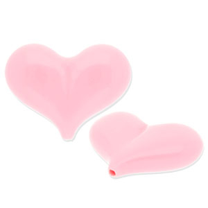 Abalorios acr&iacute;licos coraz&oacute;n Rosa