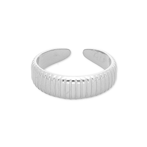 Anillos Acero Inox con lineas Plateado