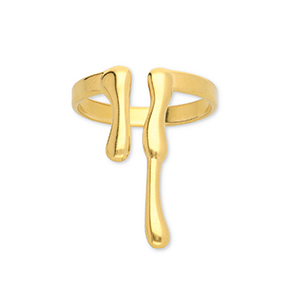 Anillos Acero Inox gotas Dorado