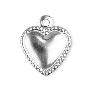 Colgantes Acero Inox coraz&oacute;n Plateado