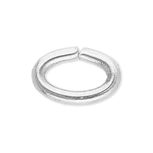 Fornituras acero inox anillo &oacute;valo Plateado