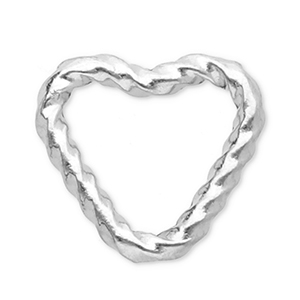 Fornituras acero inox entrepieza coraz&oacute;n Plateado