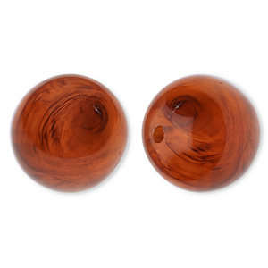 Abalorios acr&iacute;licos 20 mm redondos Marr&oacute;n &aacute;mbar-m&aacute;rmol