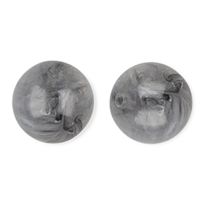 Abalorios acr&iacute;licos 16 mm redondos Gris-m&aacute;rmol