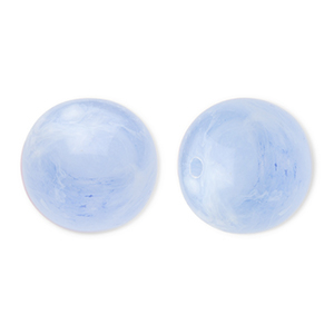 Abalorios acr&iacute;licos 16 mm redondos Azul-m&aacute;rmol