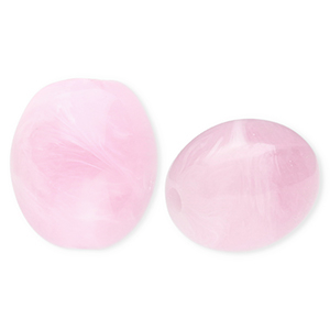 Abalorios acr&iacute;lico &oacute;valo Rosa-m&aacute;rmol