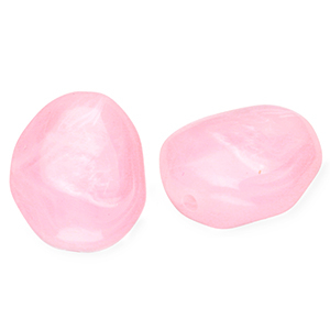 Abalorios acr&iacute;lico con forma de huevo Rosa-m&aacute;rmol