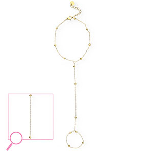 Pulseras anillo Acero Inox bola Dorado