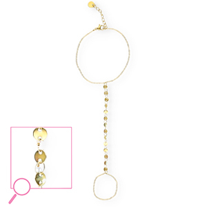 Pulseras anillo Acero Inox moneda Dorado
