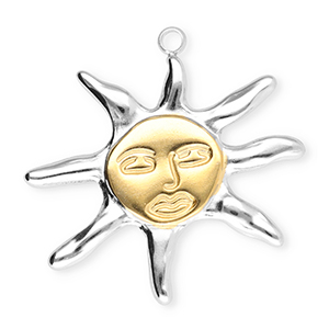 Colgantes Acero Inox sol Plateado-dorado