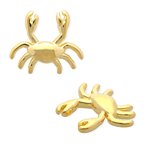 Colgantes met&aacute;licos DQ&reg; cangrejo Dorado (sin n&iacute;quel)
