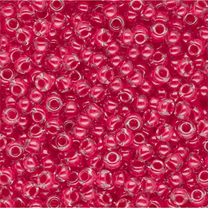 Rocalla Miyuki 8/0 Carnation Pink Lined Crystal 8-0208