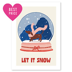 Tarjetas para joyer&iacute;a "Let it snow" Blancuzco-rojo-azul