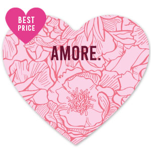 Tarjetas para joyer&iacute;a Coraz&oacute;n "amore" Rosa