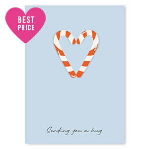 Tarjetas para joyer&iacute;a "Sending you a hug" Azul claro