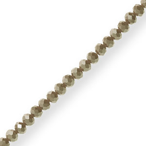 Abalorios faceteados disco 4x3mm Verde oliva-revestimiento pearl shine