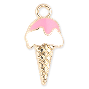 Colgantes met&aacute;licos paleta de hielo Dorado-blanco-rosa claro
