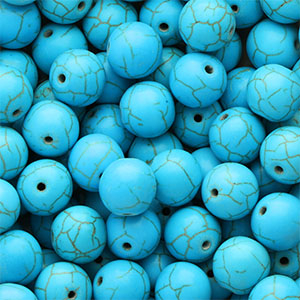 Abalorios de cer&aacute;mica 12mm Azul