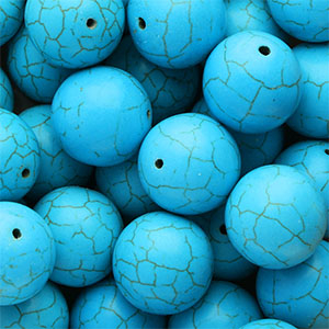 Abalorios de cer&aacute;mica 20mm Azul
