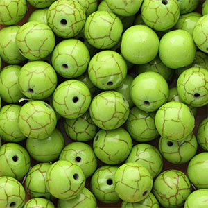 Abalorios de cer&aacute;mica 12mm Verde