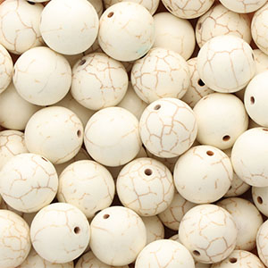 Abalorios de cer&aacute;mica 16mm Blanco