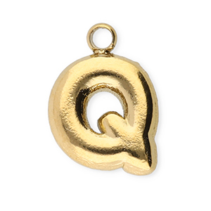 Colgantes Acero Inox letra Q Dorado