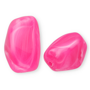 Abalorios acr&iacute;licos rect&aacute;ngulo Fucsia-m&aacute;rmol