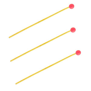 BY31&reg; Fornituras Acero inox bast&oacute;n con cabeza bola 35mm Dorado-rojo