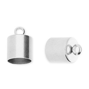 Fornituras acero inox terminal &Oslash;6mm con anilla Plateado