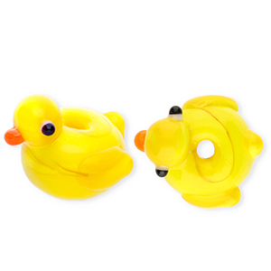Abalorios de vidrio a mano pato Amarillo-naranja-blanco-negro