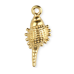 Colgantes Acero Inox concha Dorado
