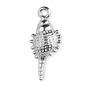 Colgantes Acero Inox concha Plateado