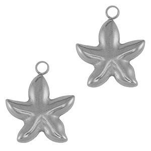Colgantes Acero Inox estrella de mar Plateado
