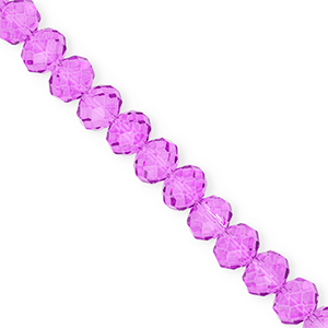 Abalorios faceteados disco 8x6mm P&uacute;rpura