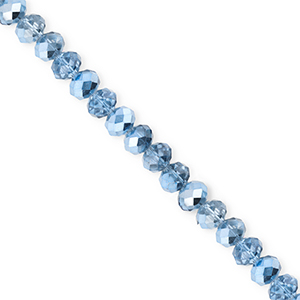Abalorios faceteados disco 4x3mm Azul-revestimiento pearl shine