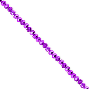 Abalorios faceteados disco 3x2mm P&uacute;rpura oscuro-revestimiento pearl shine