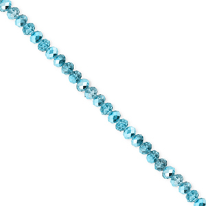Abalorios faceteados disco 3x2mm Azul verdoso-revestimiento pearl shine