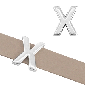 Corredera met&aacute;lica DQ letra "X" &Oslash;10.3x2.3mm plata vieja (sin n&iacute;quel)