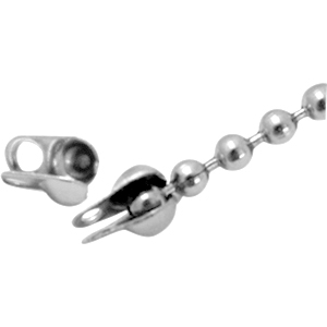 Terminal de acero inox para cadena de bola 2mm plata (acero inox)