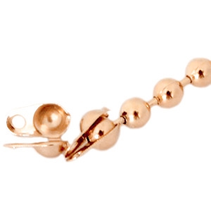 Fornituras met&aacute;licas DQ terminal para cadena de bola 1.2mm Oro rosado 