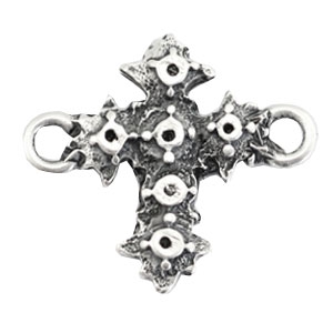 Colgantes/entrepiezas met&aacute;licas TQ engaste cruz plata vieja (sin n&iacute;quel)