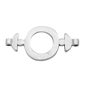 Colgantes/entrepiezas met&aacute;licas TQ anillo 30mm plata vieja (sin n&iacute;quel)