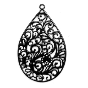 Colgantes bohemios gota negro
