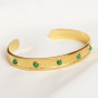 Preciosos anillos y pulseras de acero inoxidable con piedra natural