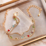 Inspiraci&oacute;n para nuestra cadena Jasseron con vidrio tipo crystal glas y pendientes en metal de lat&oacute;n