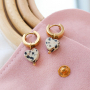 Dise&ntilde;a pendientes de moda con piedras naturales de coraz&oacute;n y estrella