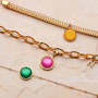 Pulseras y pendientes coordinados con cabuchones